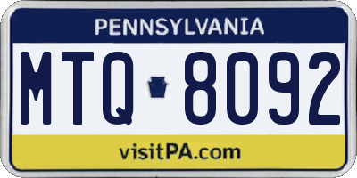 PA license plate MTQ8092