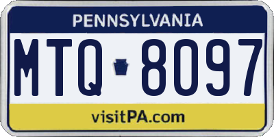 PA license plate MTQ8097