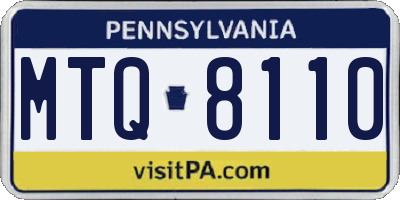 PA license plate MTQ8110
