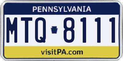 PA license plate MTQ8111