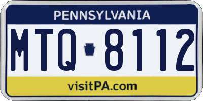 PA license plate MTQ8112