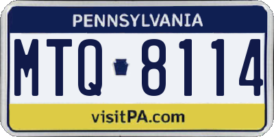 PA license plate MTQ8114