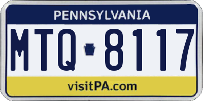 PA license plate MTQ8117