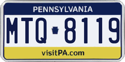 PA license plate MTQ8119