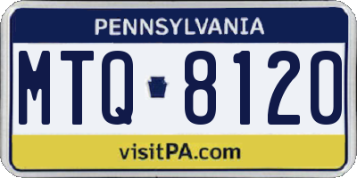 PA license plate MTQ8120