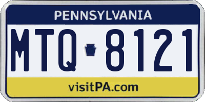 PA license plate MTQ8121