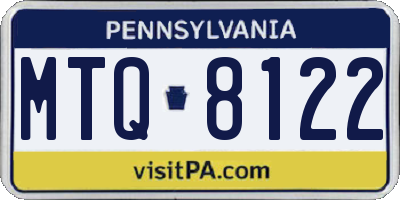 PA license plate MTQ8122