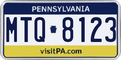 PA license plate MTQ8123