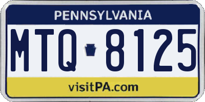 PA license plate MTQ8125