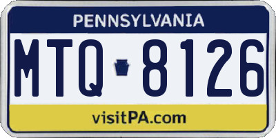 PA license plate MTQ8126