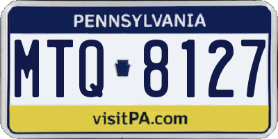 PA license plate MTQ8127