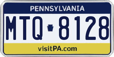 PA license plate MTQ8128
