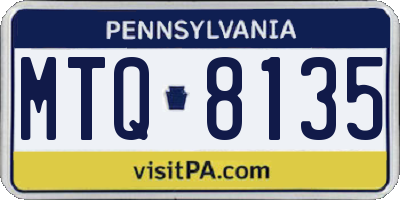 PA license plate MTQ8135