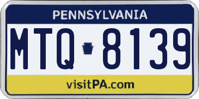 PA license plate MTQ8139