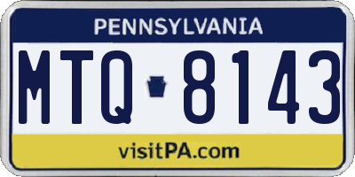 PA license plate MTQ8143