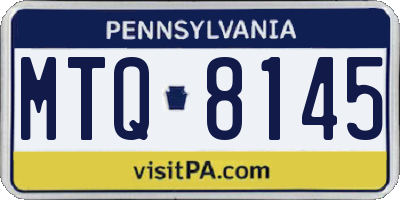 PA license plate MTQ8145