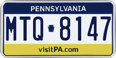PA license plate MTQ8147