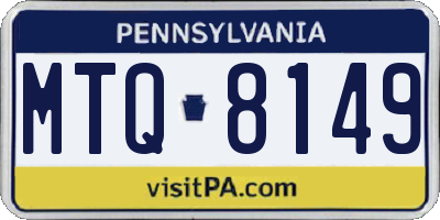 PA license plate MTQ8149