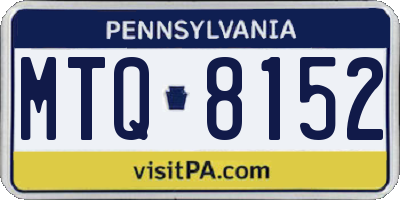 PA license plate MTQ8152