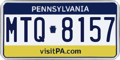 PA license plate MTQ8157