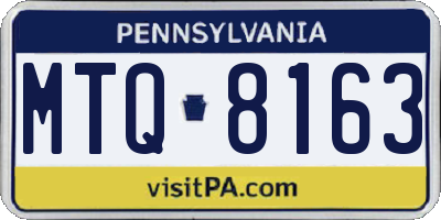 PA license plate MTQ8163