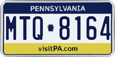 PA license plate MTQ8164