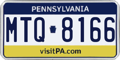 PA license plate MTQ8166