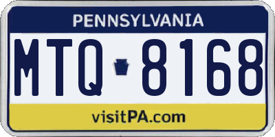 PA license plate MTQ8168