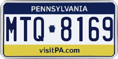 PA license plate MTQ8169