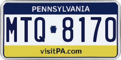 PA license plate MTQ8170