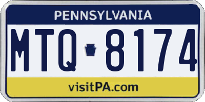 PA license plate MTQ8174