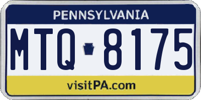 PA license plate MTQ8175
