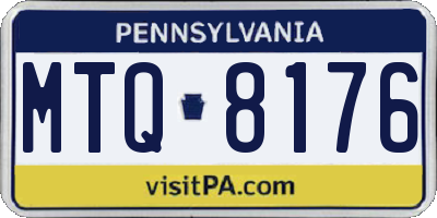 PA license plate MTQ8176