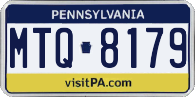 PA license plate MTQ8179