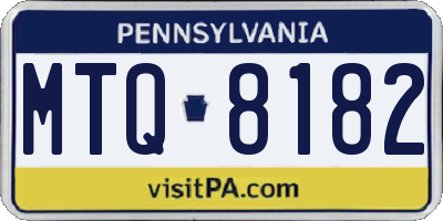 PA license plate MTQ8182