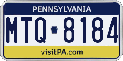 PA license plate MTQ8184