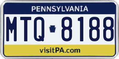 PA license plate MTQ8188