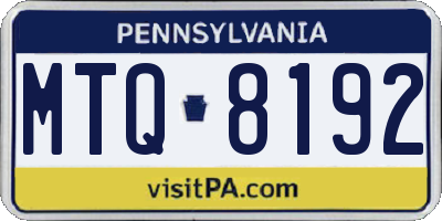 PA license plate MTQ8192