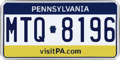 PA license plate MTQ8196