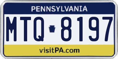 PA license plate MTQ8197