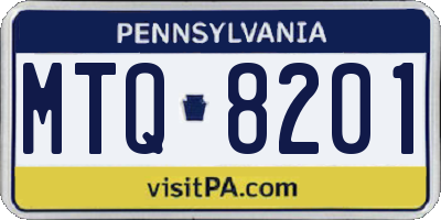 PA license plate MTQ8201