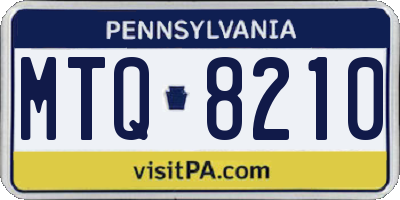 PA license plate MTQ8210