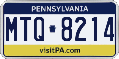 PA license plate MTQ8214