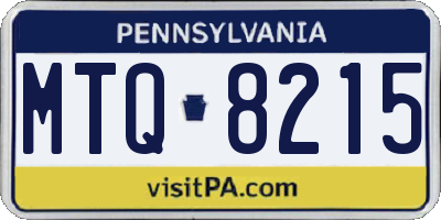 PA license plate MTQ8215