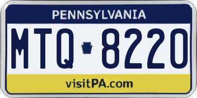 PA license plate MTQ8220