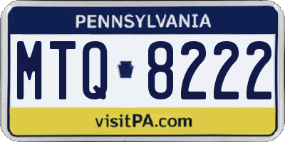 PA license plate MTQ8222