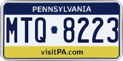 PA license plate MTQ8223