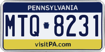 PA license plate MTQ8231