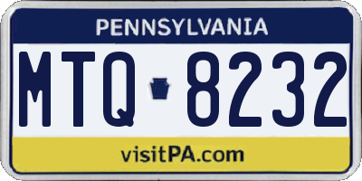 PA license plate MTQ8232