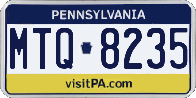 PA license plate MTQ8235